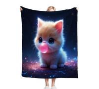 Dozrmey Blanket Unisex 30x40 Inch Animal Cat, Ultra Soft Toddlers Flannel Plush Blankets for Boy Girl, Unisex Breathable Kids Blanket 30" x 40" for Gift Birthday Party C399