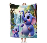 Dozrmey Blanket Unisex 30x40 Inch Cartoon elephant, Ultra Soft Toddlers Flannel Plush Blankets for Boy Girl, Unisex Breathable Kids Blanket 30" x 40" for Gift Birthday Party D71-