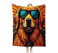 Dozrmey Blanket Unisex 30x40 Inch Cartoon Sunglasses Dog, Ultra Soft Toddlers Flannel Plush Blankets for Boy Girl, Unisex Breathable Kids Blanket 30" x 40" for Gift Birthday Party