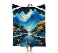 Dozrmey Blanket Unisex 30x40 Inch Oil Painting Landscape, Ultra Soft Toddlers Flannel Plush Blankets for Boy Girl, Unisex Breathable Kids Blanket 30" x 40" for Gift Birthday Party