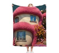 Dozrmey Blanket Unisex 30x40 Inch Pink House, Ultra Soft Toddlers Flannel Plush Blankets for Boy Girl, Unisex Breathable Kids Blanket 30" x 40" for Gift Birthday Party#2