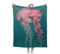 Dozrmey Blanket Unisex 30x40 Inch Pink Ocean Jellyfish, Ultra Soft Toddlers Flannel Plush Blankets for Boy Girl, Unisex Breathable Kids Blanket 30" x 40" for Gift Birthday Party