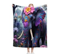 Dozrmey Blanket Unisex 30x40 Inch Purple elephant, Ultra Soft Toddlers Flannel Plush Blankets for Boy Girl, Unisex Breathable Kids Blanket 30" x 40" for Gift Birthday Party D37-
