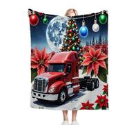 Dozrmey Blanket Unisex 30x40 Inch Red Truck, Ultra Soft Toddlers Flannel Plush Blankets for Boy Girl, Unisex Breathable Kids Blanket 30" x 40" for Gift Birthday Party D149