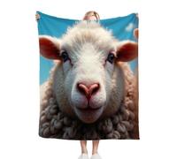 Dozrmey Blanket Unisex 30x40 Inch White Animal Sheep, Ultra Soft Toddlers Flannel Plush Blankets for Boy Girl, Unisex Breathable Kids Blanket 30" x 40" for Gift Birthday Party