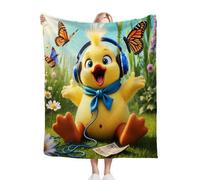 Dozrmey Blanket Unisex 30x40 Inch Yellow Duck, Ultra Soft Toddlers Flannel Plush Blankets for Boy Girl, Unisex Breathable Kids Blanket 30" x 40" for Gift Birthday Party D371