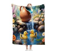 Dozrmey Blanket Unisex 30x40 Inch Yellow Duck, Ultra Soft Toddlers Flannel Plush Blankets for Boy Girl, Unisex Breathable Kids Blanket 30" x 40" for Gift Birthday Party D263