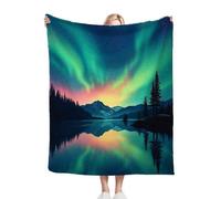 Dozrmey Blankets Kids 40x50 Inch Aurora Landscape, Premium 3D Prints Throw Blanket for Boys Girls, Comfortable Microfiber Fluffy Flannel Blankets for Picnic Travel Gift, 40" x 50"