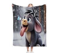 Dozrmey Blankets Kids 40x50 Inch Grey Donkey, Premium 3D Prints Throw Blanket for Boys Girls, Comfortable Microfiber Fluffy Flannel Blankets for Picnic Travel Gift, 40" x 50" D115-