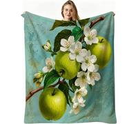 Dozrmey Cozy Fleece Throw Blue Fruit, 50x60 Inch Large Soft Blanket for Sofa Single Bed Airbed, for Family and Friends, Warm Breathable Throw for Boys Girls Teens, AW4773