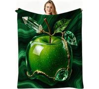 Dozrmey Cozy Fleece Throw Green Fruit, 50x60 Inch Large Soft Blanket for Sofa Single Bed Airbed, for Family and Friends, Warm Breathable Throw for Boys Girls Teens, AW4335