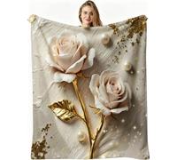 Dozrmey Cozy Fleece Throw Pink Rose, 50x60 Inch Large Soft Blanket for Sofa Single Bed Airbed, for Family and Friends, Warm Breathable Throw for Boys Girls Teens, AW4359