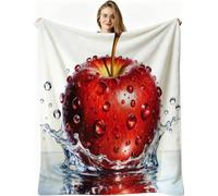 Dozrmey Cozy Fleece Throw Red Fruit, 50x60 Inch Large Soft Blanket for Sofa Single Bed Airbed, for Family and Friends, Warm Breathable Throw for Boys Girls Teens, AW4461