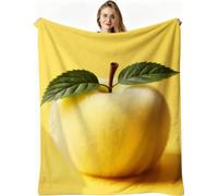 Dozrmey Cozy Fleece Throw Yellow Fruit, 50x60 Inch Large Soft Blanket for Sofa Single Bed Airbed, for Family and Friends, Warm Breathable Throw for Boys Girls Teens, AW4557