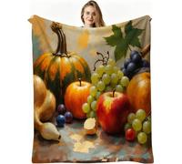 Dozrmey Cozy Fleece Throw Yellow Fruit, 50x60 Inch Large Soft Blanket for Sofa Single Bed Airbed, for Family and Friends, Warm Breathable Throw for Boys Girls Teens, AW4695