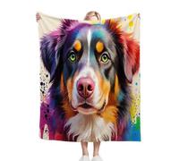 Dozrmey Flannel Bed Blanket Black Shepherd, 60x80 Inch 3D Print Flannel Throw Large Enough for Double Bed Couples and Spreading on Large Sofas, Extra Warm and Soft for Master Bedroom, AQ1882