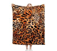 Dozrmey Flannel Bed Blanket Leopard Print, 60x80 Inch 3D Print Flannel Throw Large Enough for Double Bed Couples and Spreading on Large Sofas, Extra Warm and Soft for Master Bedroom W4