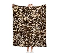 Dozrmey Flannel Bed Blanket Leopard Print, 60x80 Inch 3D Print Flannel Throw Large Enough for Double Bed Couples and Spreading on Large Sofas, Extra Warm and Soft for Master Bedroom W2