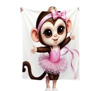 Dozrmey Flannel Blanket King Size Cartoon Monkey, Large Flannel Bed Cover for Family Beds, Large Sofas, Guest Rooms, Ideal for Family Sleepovers, Winter Warmth, Full-Room Decoration D26-