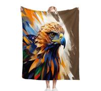 Dozrmey Flannel Blanket King Size Colourful Eagle, Large Flannel Bed Cover for Family Beds, Large Sofas, Guest Rooms, Ideal for Family Sleepovers, Winter Warmth, Full-Room Decoration, AQ2183