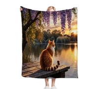 Dozrmey Flannel Blanket King Size Landscape, Large Flannel Bed Cover for Family Beds, Large Sofas, Guest Rooms, Ideal for Family Sleepovers, Winter Warmth, Full-Room Decoration D270-