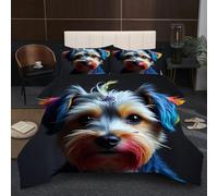 Dozrmey King Size Bedding Set | Animal Dog, Statement 3D Artwork Design, 200GSM Cotton Filled Comforter, Soft Microfiber, Elevates Bedroom Decor, 230x220 cm - 50x75 cm B168