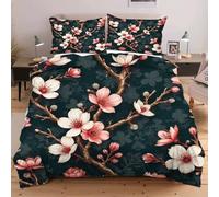 Dozrmey King Size Bedding Sets Pink Flower, 120gsm Microfiber Bedding Duvet Cover Sets 3 Pcs with Pillowcases, Quilt Cover King Bed Cover Sets with Zipper + Corner Tie (90" x 86") 2