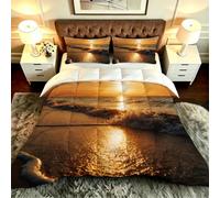 Dozrmey King Size Coverless Duvet Set, Pale Yellow Sunset, DQ346