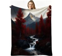 Dozrmey Large Double Blanket, Grey Forest 90x106 inch, AQ3576