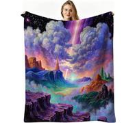 Dozrmey Large Double Blanket, Purple Clouds 90x106 inch, AQ2088