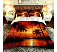 Dozrmey Single Size Coverless Duvet Set, Orange Yellow Sunset, DQ530