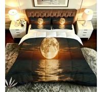 Dozrmey Super King Coverless Duvet Set, Pale Yellow Moon, DQ222