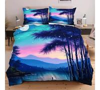 Dozrmey Super King Duvet Cover Set 260x220 Colourful Bamboo Forest, Microfibre Superking Bedding Comforter Set with Zipper Closure, Super Comfy Quilt Covers Sets for Children Adults