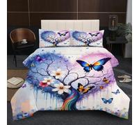 Dozrmey Super King Duvet Set 2.7kg Weight | Heart Tree, 3D Oversized Reversible Comforter Design, 200GSM Cotton Fill for Complete Coverage, Sinks Into Bed Frame, 260x240 cm C12