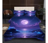Dozrmey Super King Duvet Set | Purple Landscape, Expansive Coverage for Large Beds, 200GSM Cotton Fill for Total Warmth, 3D Printed Duvet 102" x 86" + 2 Pillowcases 19" x 29" B355