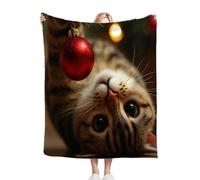 Dozrmey Throw Blanket Double Size Animal Cat, Soft Thick Flannel Blanket Double Size for Adult Kids, Microfiber Fluffy Flannel Blankets for Bed Sofa Living Room, 60" x 80"