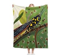 Dozrmey Throw Blanket Double Size Animal Insect, Soft Thick Flannel Blanket Double Size for Adult Kids, Microfiber Fluffy Flannel Blankets for Bed Sofa Living Room, 60" x 80"