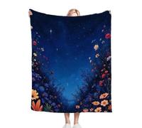 Dozrmey Throw Blanket Double Size Colourful Flowers, Soft Thick Flannel Blanket Double Size for Adult Kids, Microfiber Fluffy Flannel Blankets for Bed Sofa Living Room, 60" x 80"#6