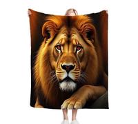 Dozrmey Throw Blanket Double Size Yellow Lion, Soft Thick Flannel Blanket Double Size for Adult Kids, Microfiber Fluffy Flannel Blankets for Bed Sofa Living Room, 60" x 80"#1