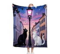 Dozrmey Throw Blankets Single Size Animal Cat, Warm Microfiber Fluffy Flannel Blanket Single Size 50" x 60" for All Season, Elegant Home Decoration for Couch Sofa Bed D385