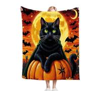 Dozrmey Throw Blankets Single Size Black Cat, Warm Microfiber Fluffy Flannel Blanket Single Size 50" x 60" for All Season, Elegant Home Decoration for Couch Sofa Bed D367