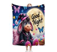 Dozrmey Throw Blankets Single Size Grey Donkey, Warm Microfiber Fluffy Flannel Blanket Single Size 50" x 60" for All Season, Elegant Home Decoration for Couch Sofa Bed D119-