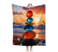 Dozrmey Throw Blankets Single Size Landscape, Warm Microfiber Fluffy Flannel Blanket Single Size 50" x 60" for All Season, Elegant Home Decoration for Couch Sofa Bed D357-