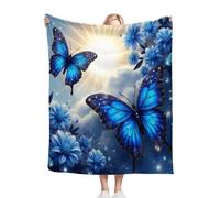 Dozrmey XXL Flannel Blanket Animal Butterfly, 90"x106" Extra-Large Double-Sided Plush Throw for King Beds, Living Rooms, Events, Soft Texture for Comfortable Sleep, Easy to Layer C206
