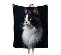 Dozrmey XXL Flannel Blanket Animal Cat, 90"x106" Extra-Large Double-Sided Plush Throw for King Beds, Living Rooms, Events, Soft Texture for Comfortable Sleep, Easy to Layer C132