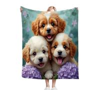 Dozrmey XXL Flannel Blanket Animal Dog, 90"x106" Extra-Large Double-Sided Plush Throw for King Beds, Living Rooms, Events, Soft Texture for Comfortable Sleep, Easy to Layer C142