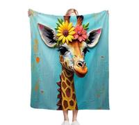 Dozrmey XXL Flannel Blanket Animal Giraffe, 90"x106" Extra-Large Double-Sided Plush Throw for King Beds, Living Rooms, Events, Soft Texture for Comfortable Sleep, Easy to Layer C138