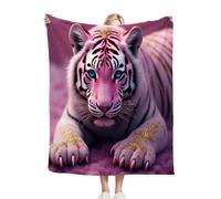 Dozrmey XXL Flannel Blanket Animal Tiger, 90"x106" Extra-Large Double-Sided Plush Throw for King Beds, Living Rooms, Events, Soft Texture for Comfortable Sleep, Easy to Layer C198