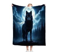 Dozrmey XXL Flannel Blanket Animal Wolf, 90"x106" Extra-Large Double-Sided Plush Throw for King Beds, Living Rooms, Events, Soft Texture for Comfortable Sleep, Easy to Layer C156
