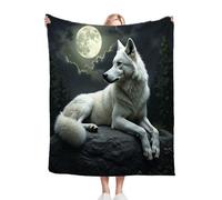 Dozrmey XXL Flannel Blanket Animal Wolf, 90"x106" Extra-Large Double-Sided Plush Throw for King Beds, Living Rooms, Events, Soft Texture for Comfortable Sleep, Easy to Layer C326